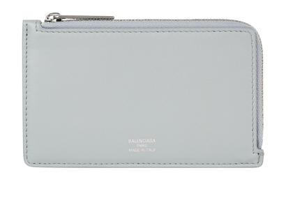 Balenciaga Logo Printed Coin & Card Holder, front view